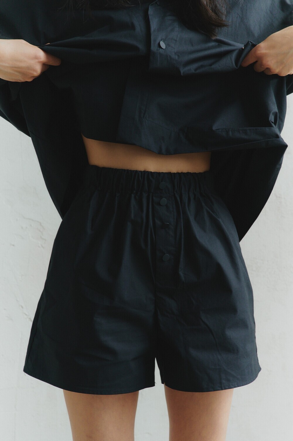 Black cotton shorts